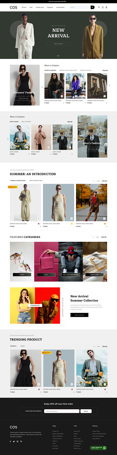 COS- Fashion E-Commerce Luxury Clothing Landing Page branding design graphic design ui ux