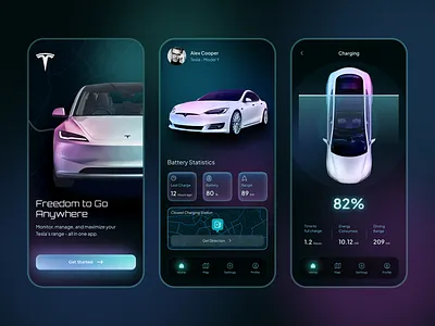 Charging Ahead: The Ultimate Tesla Car Recharge App car app ui car recharge app ui car ui ev app ui ev car ui mobile app ui tesla app ui tesla car ui ui user interface