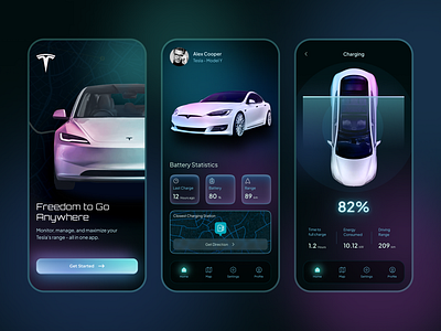 Charging Ahead: The Ultimate Tesla Car Recharge App car app ui car recharge app ui car ui ev app ui ev car ui mobile app ui tesla app ui tesla car ui ui user interface