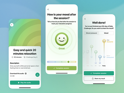 BP Buddy: Harnessing Meditation for Better Health app design system graphs health healthcare ios medical meditation mental mental health mobile ui ui kit ux