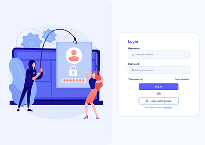 Login Page For Desktop blue illustration login login design login page login page for desktop login ui login view privacy security sign in sign in view ui ux