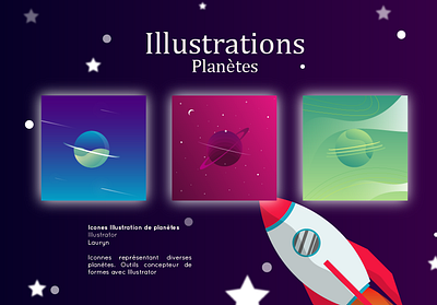 Planètes vectorielles illustration illustrator vectoriel