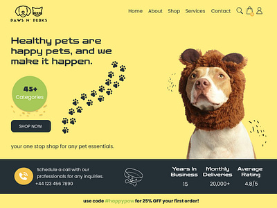 Paws N' Perks Online Pet Store Web Design app branding design ecommercedesign graphic design illustration logo onlinestore petshopdesign petstore petstorewebsite typography ui uidesign ux uxui vector webdesign