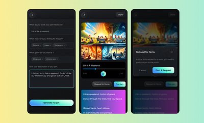 Generating a jam - VibeCraft app design mobile ui ux