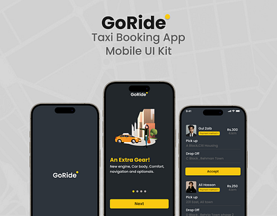 GoRide Taxi Booking App UI Design app app design branding design graphic design mobile app mon ui ux