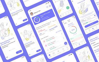 Health Practitioner Learning Mobile App design figma healthcare illustration learning medical mobile onboarding prototype ui uiux userexperience ux