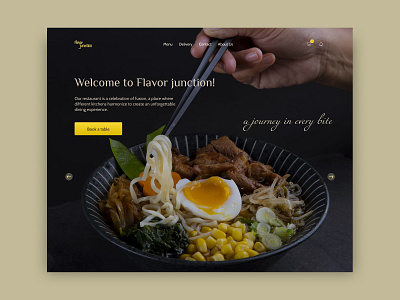 Design concept for restaurant website food restaurant ui ux webdesign yellow