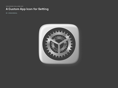 25. Icon Design - a Custom App Icon for Settings 3d branding design gear graphic design icon redesign illustration logo logo design mobile design redesign settings ui uichallenge ux uxdesigner uxui