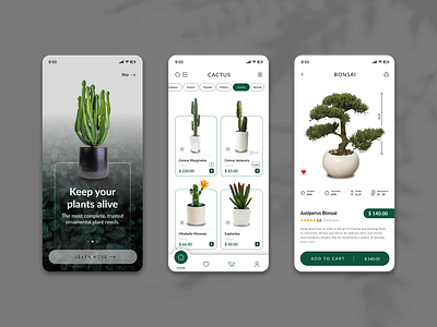 Plant Shop Mobile App houseplants interiordesign plant plantshop ui