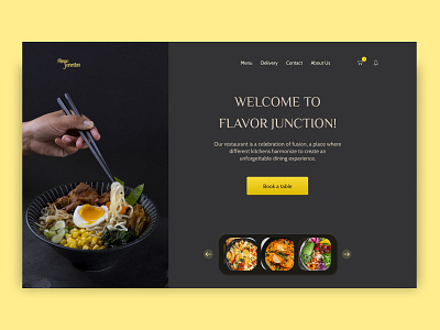 Design concept for restaurant website bright design restaurant tasty ui webdesign