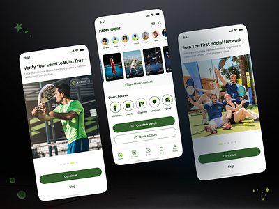 Padel - Fantasy Sports | Mobile App UI Design | Fimga 🎾 app ui betting dark theme design e sports app football app interaction design live match live score live update mobile app padel padel sports prediction product design score sport sports app ui ux