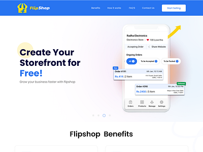 Flipshop:- Launch your own Ecommerce website in 30 seconds branding design e commerce flipshop graphic design landing page shopify ui user experience ux