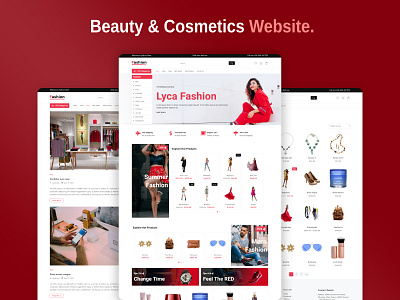 Beauty & Cosmetics Theme Template branding design ecommerce illustration ui web design website design website template woocommerce wordpress