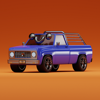 Truck 3d b3d blender blue car design graphic design illustration minimal pickup power powerful render truck ui