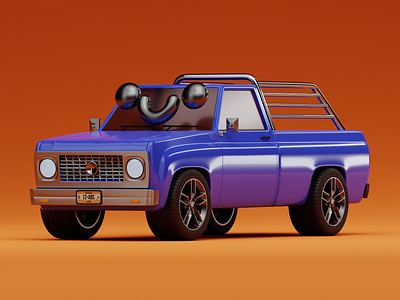 Truck 3d b3d blender blue car design graphic design illustration minimal pickup power powerful render truck ui