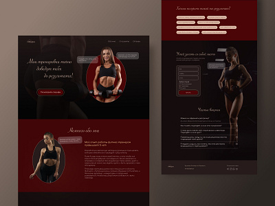 Online fitness landing page branding design fitness red ui uxdesign webdesign women