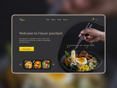 Design concept for restaurant website bright design restaurant tasty uxdesign webdesign