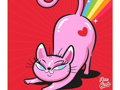 Proud Kitty cat female feminine freelance gay heart kitten lgbtq love pink pride pussycat rainbow