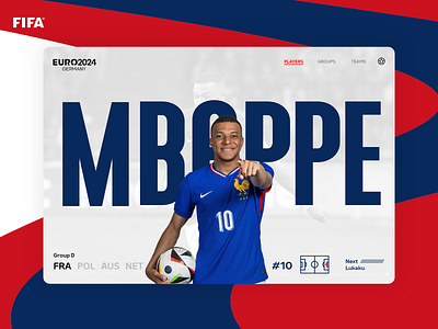 Euro 2024 - France (Group D) 2024 colorfull copa design euro france francia mbappe mondrianizm ui uidesign