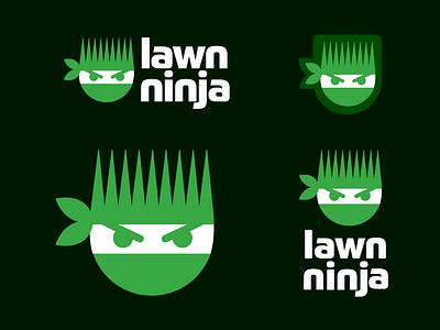 Lawn Ninja Identity brand mark branding emblem graphic design grass green icon identity landscaper landscaping lawn lawnmower logo logo design logodesign mask ninja typography warrior yard