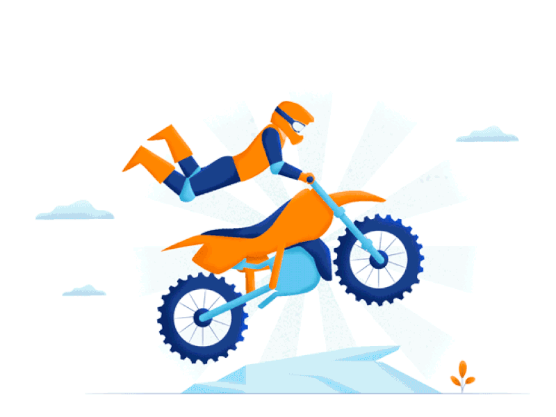 Motorcycling Enduro GIF adventure animation character clouds graphic design illustration illustrator motion graphics motor vector