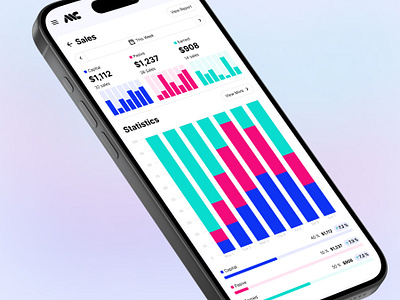 Income statistics and report iPhone app with graphs app data design figma graph graphic graphic design income iphone layout light mobile report statistics style template ui ui app ux ux app