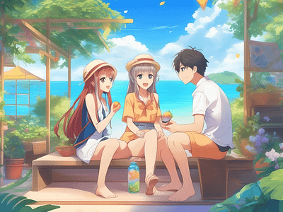 Summer Life anime colors daily girl happy life love manzobeat summer