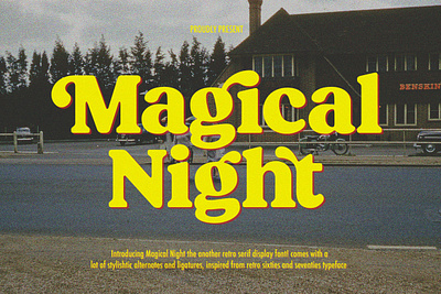 Magical Night Retro Serif Free Download 70s font 80s font 90s font bold display font fancy font groovy hipster font soft font vintage font y2k
