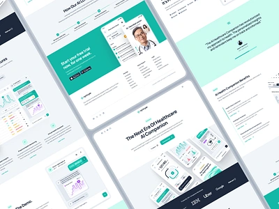 nightingale: AI Medical & E-Pharmacy | Job AI Health Assistant ai health assistant ai health companion ai healthcare website clean e pharmacy health healthcare healthcare landing page healthcare website medical medical landing page medical website minimal modern pharmacy responsive website teal ui ui design ui kit