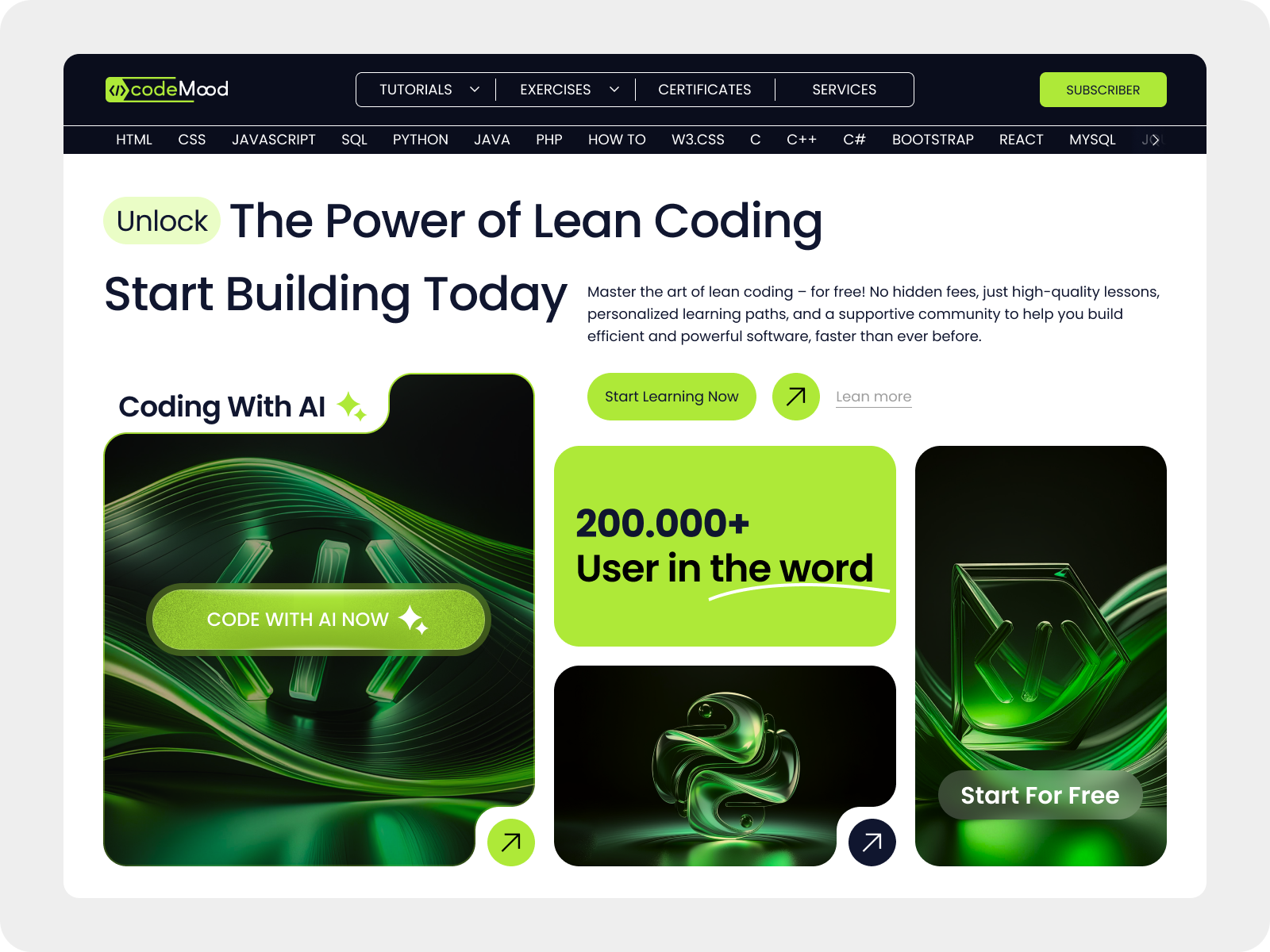HERO SECTION - LEARN CODING FREE ⌨⌨⌨ coding hero section webdesign