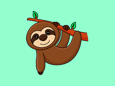 Lazy Days 🌿✨ cartoon cartton design cute ilustration simple sloth vector art