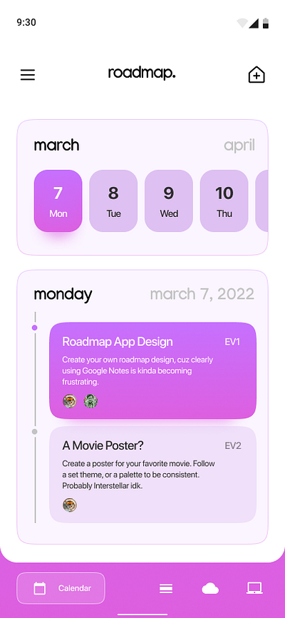 Roadmap App Design app branding gradient gradient ui home roadmap ui ui design ux
