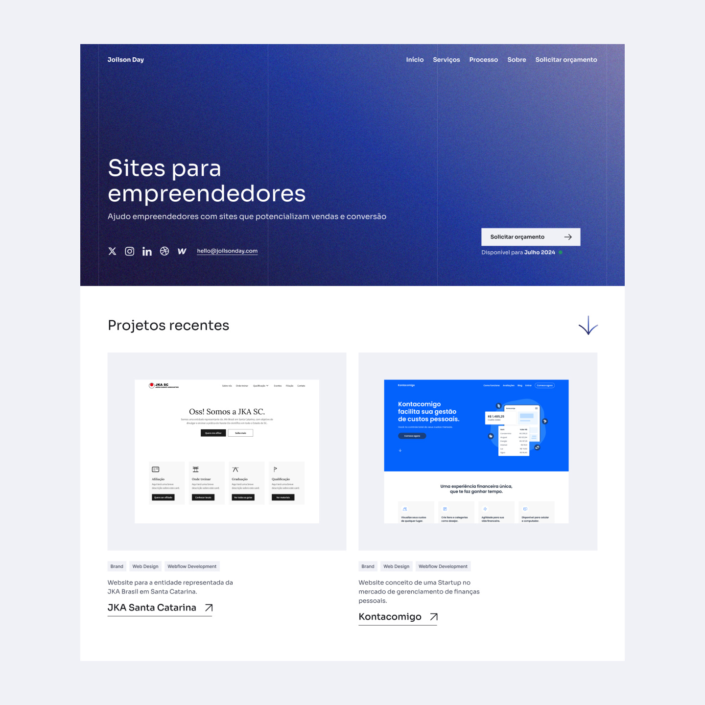 Homepage of my web design portfolio entrepreneur freelancer gradient graphic design herocolor homepage startup tecnology ui webdesign webdesigner webflow