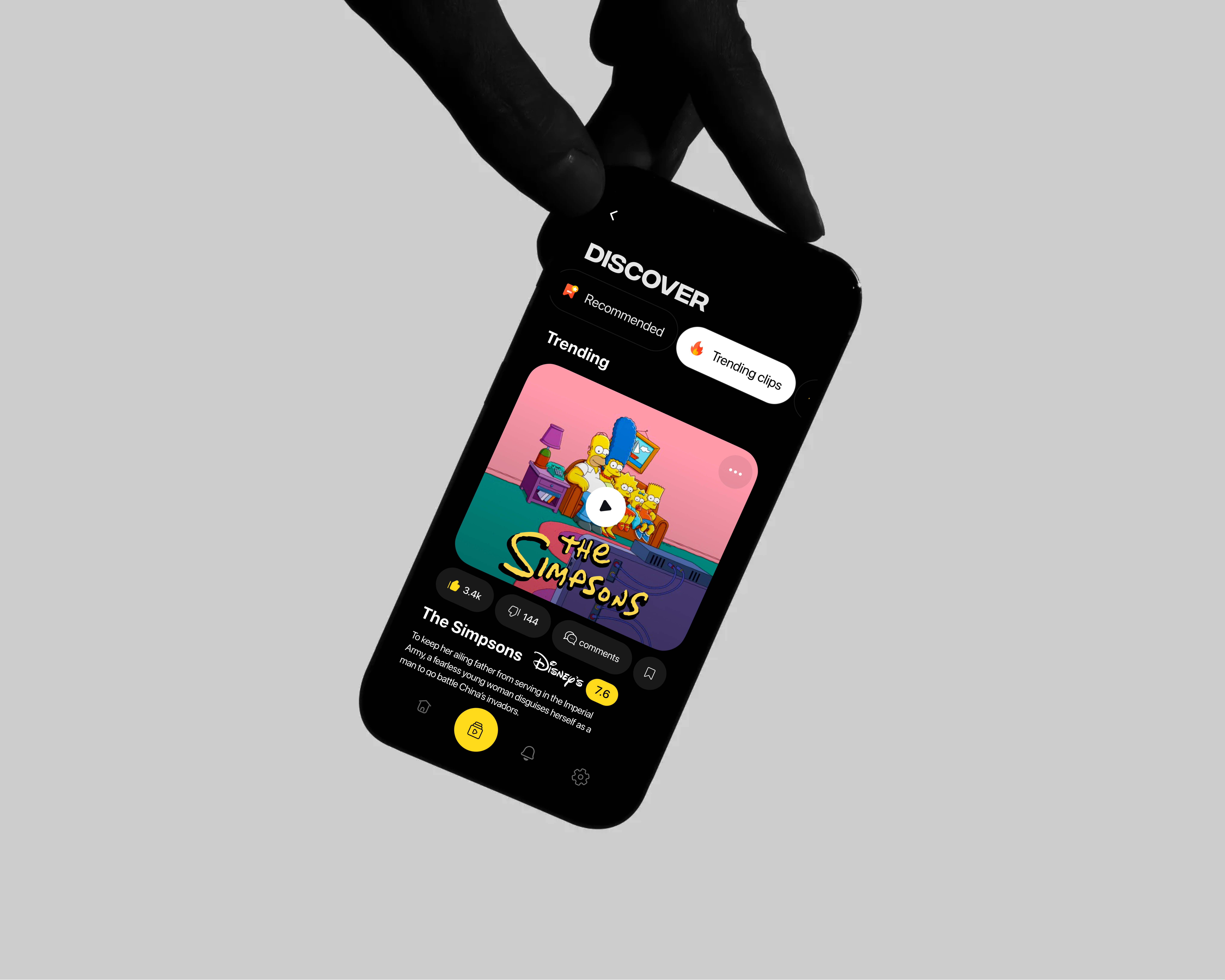 Shot Movie Clips - App Ui android app app interface cinema clean entertainment interaction interface ios app live modern movie movie app online trending uiux