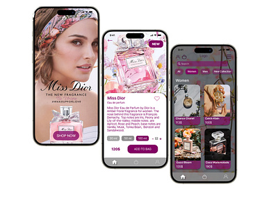 Perfume Store Mobile App app ui web design