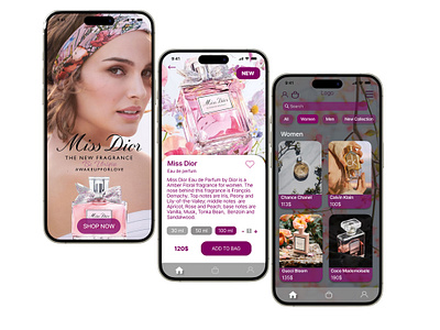 Perfume Store Mobile App app ui web design