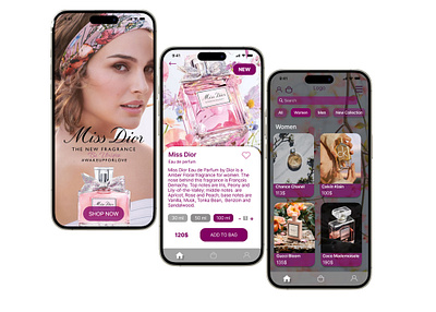 Perfume Store Mobile App app fragrance mobile perfume ui web design