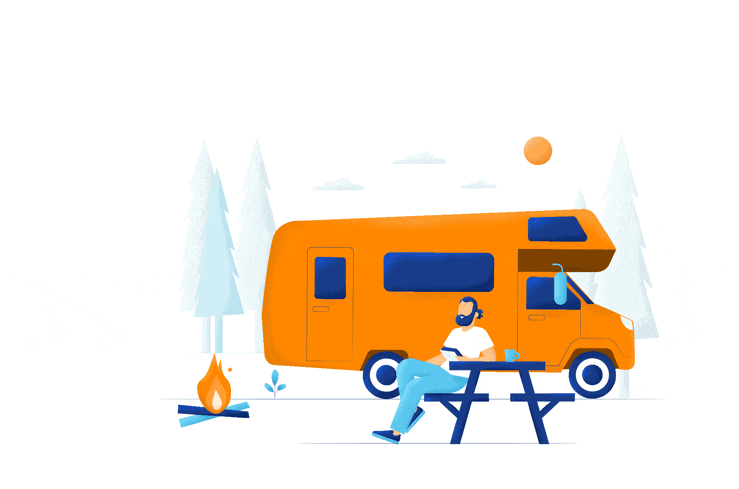 Camping Adventure GIF animation character graphic design illustration illustrator motion graphics vector
