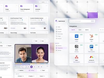 Case Study: AI Meeting Tool ai animation apple vision communication conference dashboard design graphic design interaction design interface interface design meeting tool motion graphics teamwork ui user experience user interface ux web design website