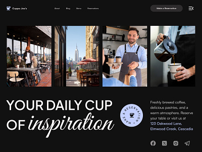 Reserve Your Cup: Coffee, Comfort, and Connection (#Day26) 30daysofwebdesign aesthetics branding cafe clean web desugn coffee coffee shop design illustration minimalist ui userfriendly web design visual design web design webdesigner