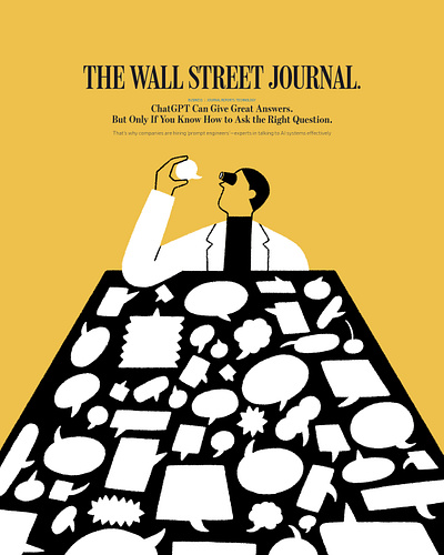 The Wall Street Journal - Illustration black and white illustration black line black stroke bubble conceptual illustration editorial editorial illustration flat illustration illustration line illustration speech bubbles