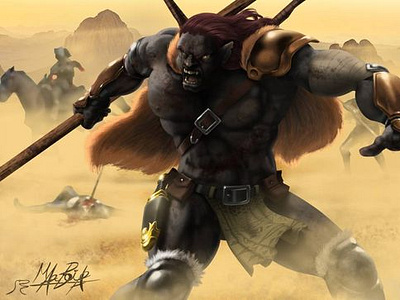 Orc Warrior in the Battlefield battlefield orc warrior