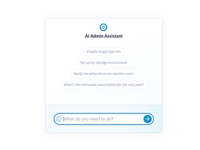 AI Assistant admin ai chat gradients text input