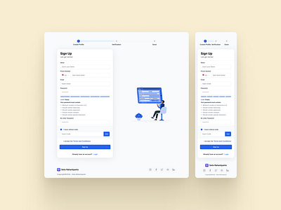Sign Up Screen with Stepper dailyui signup ui ux