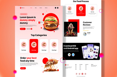 Restaurant website landing page design adobe xd design figma landing page ui ui design webdesign