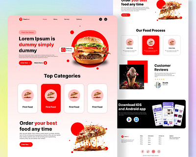 Restaurant website landing page design adobe xd design figma landing page ui ui design webdesign