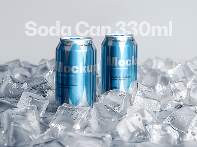 Frozen Can Mockups beverage can cans cubes download drink fizzy freeze frozen ice icy mockup packaging photoshop pixelbuddha psd realistic soda template tin