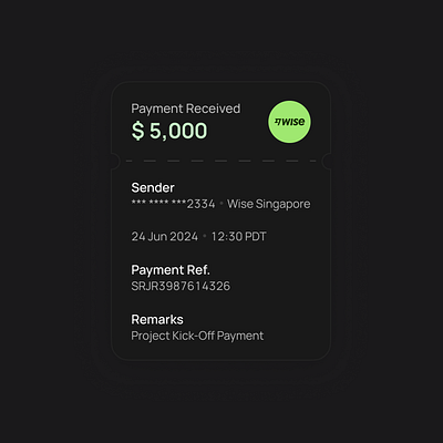 Transaction Detail Card ui