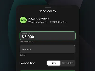 Send Money Form Detail ui