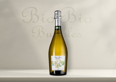 Label Design and Illustration for Organic Champagne Wine champagne organic wine wine wine label